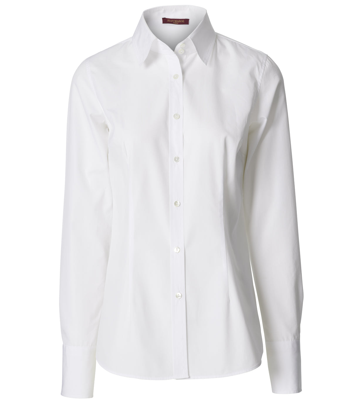 Jean Maroe - Bluse mit Knopfleiste aus Baumwolle, tailliert in weiß