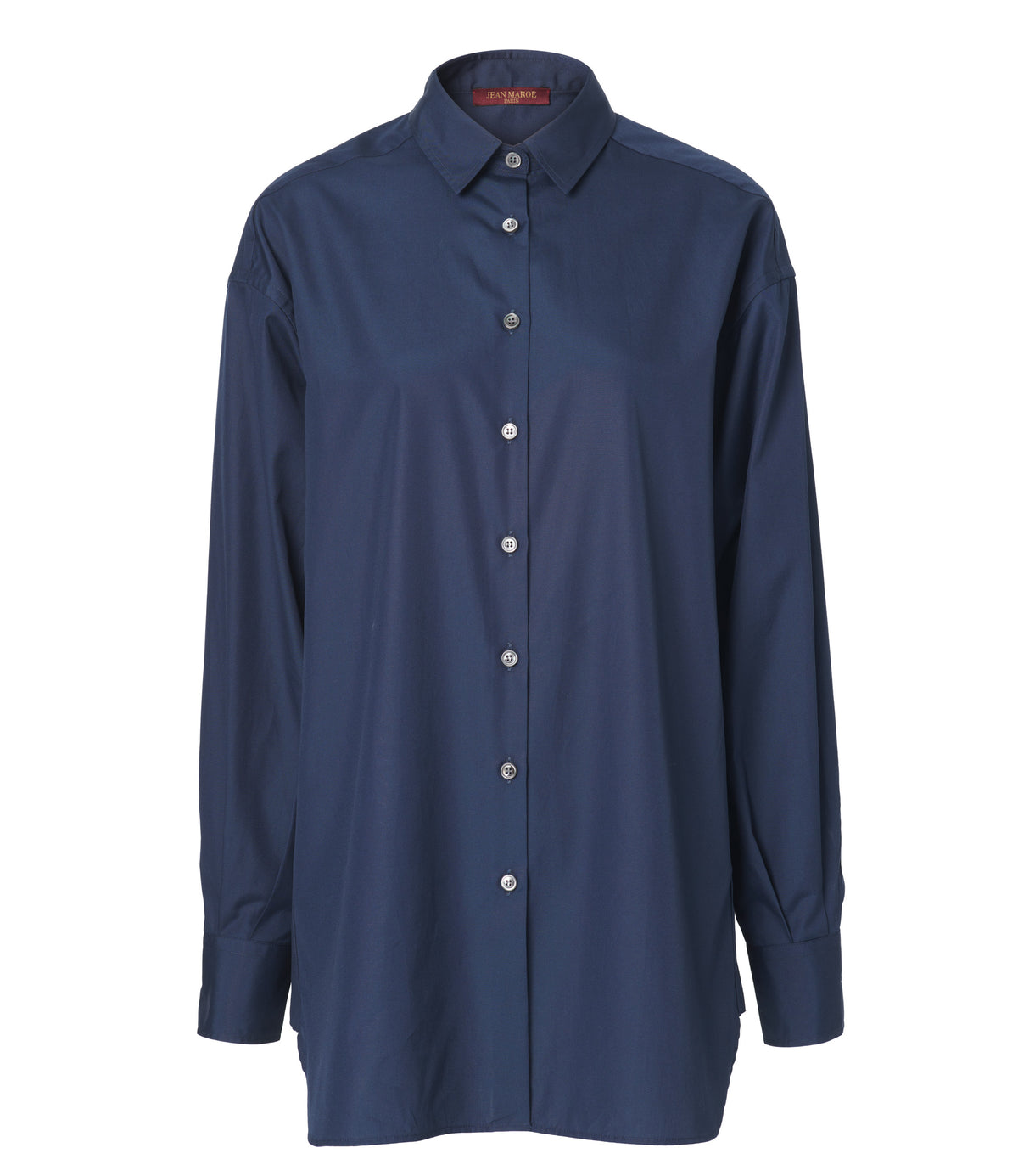 Jean Maroe - Bluse mit Knopfleiste aus Baumwolle in dunkelblau