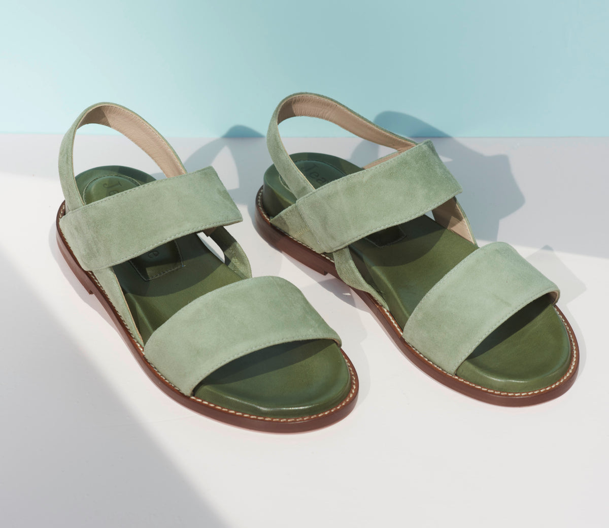 Jean Maroe - Sandalette aus Leder in grün