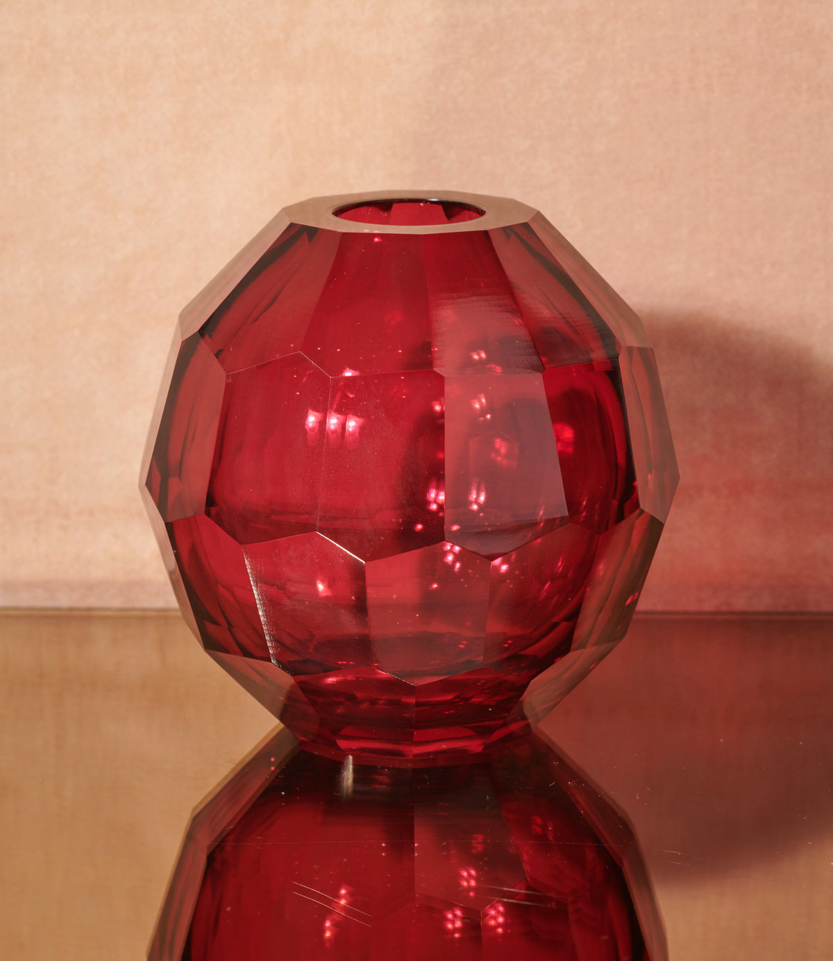 Abhika - Vase aus Glas rot